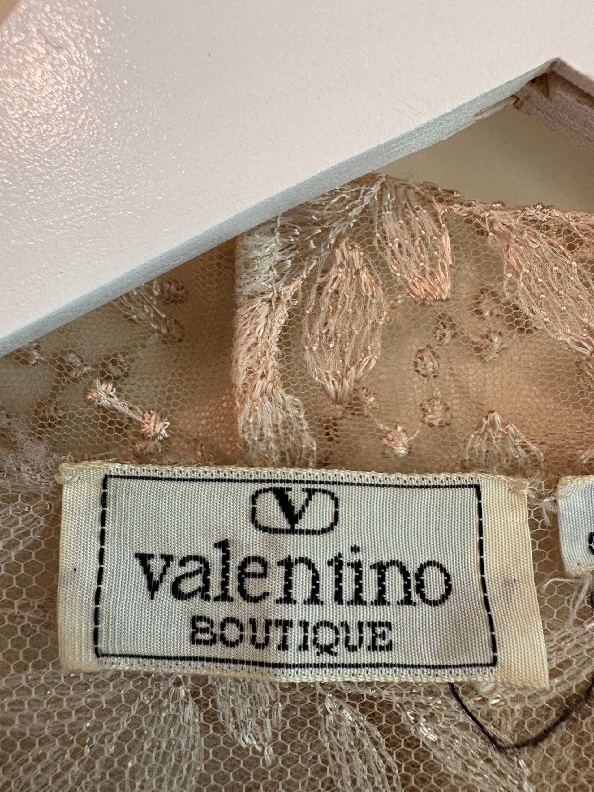 Vintage Valentino Boutique Sheer Floral Lace Hooded Blouse Jacket Gold Buttons