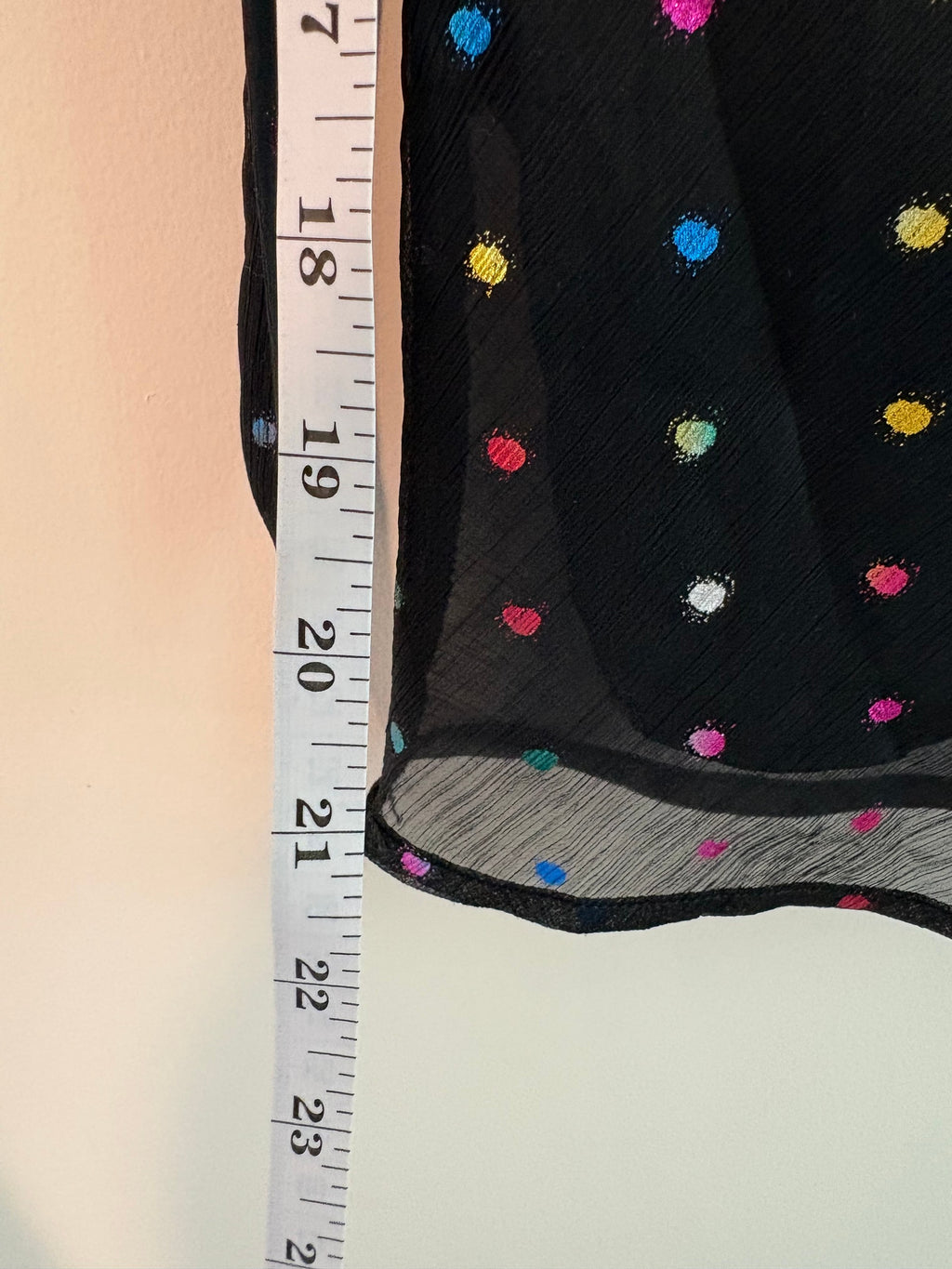 Ali & Jay Los Angeles Black Sheer Chiffon Rainbow Metallic Dot Tie-Shoulder Top