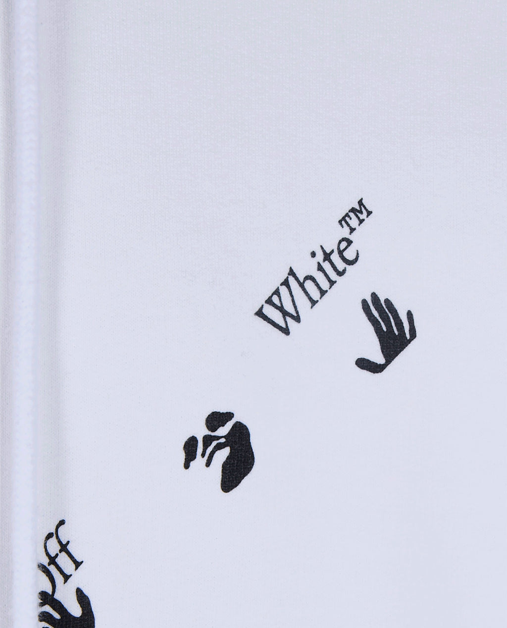 Off-White c/o Virgil Abloh All-Over Logo Hoodie White Hand Print Pullover