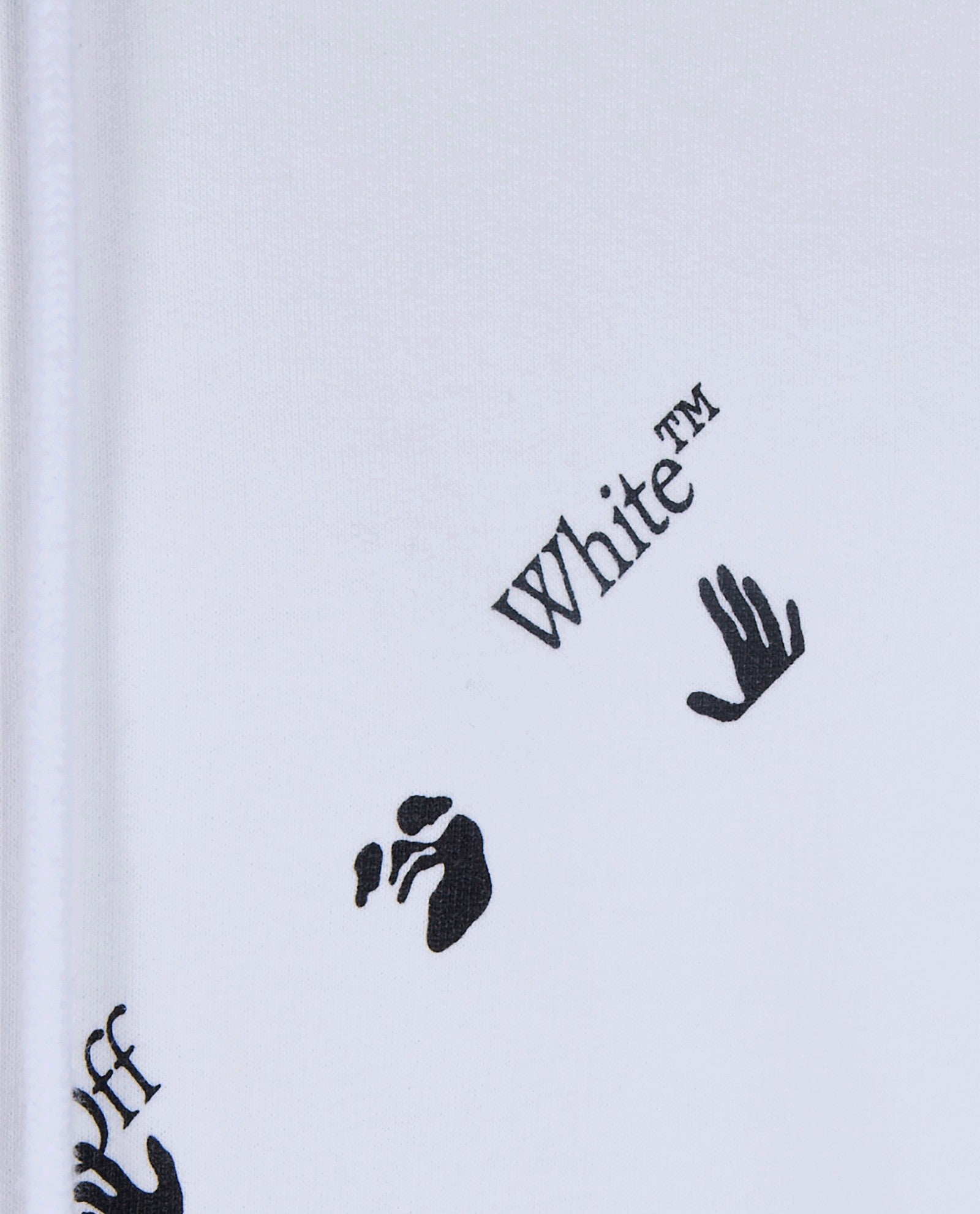 Off-White c/o Virgil Abloh All-Over Logo Hoodie White Hand Print Pullover