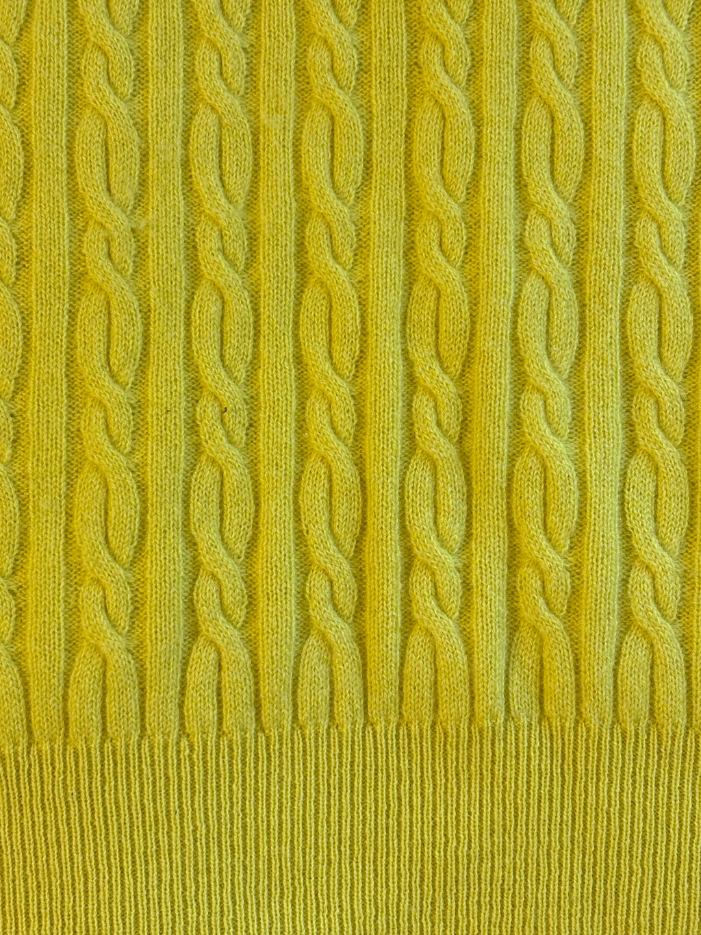 Guest in Residence 100% Cashmere Cable Knit Sweater Vest Yellow Crewneck Sleeveless