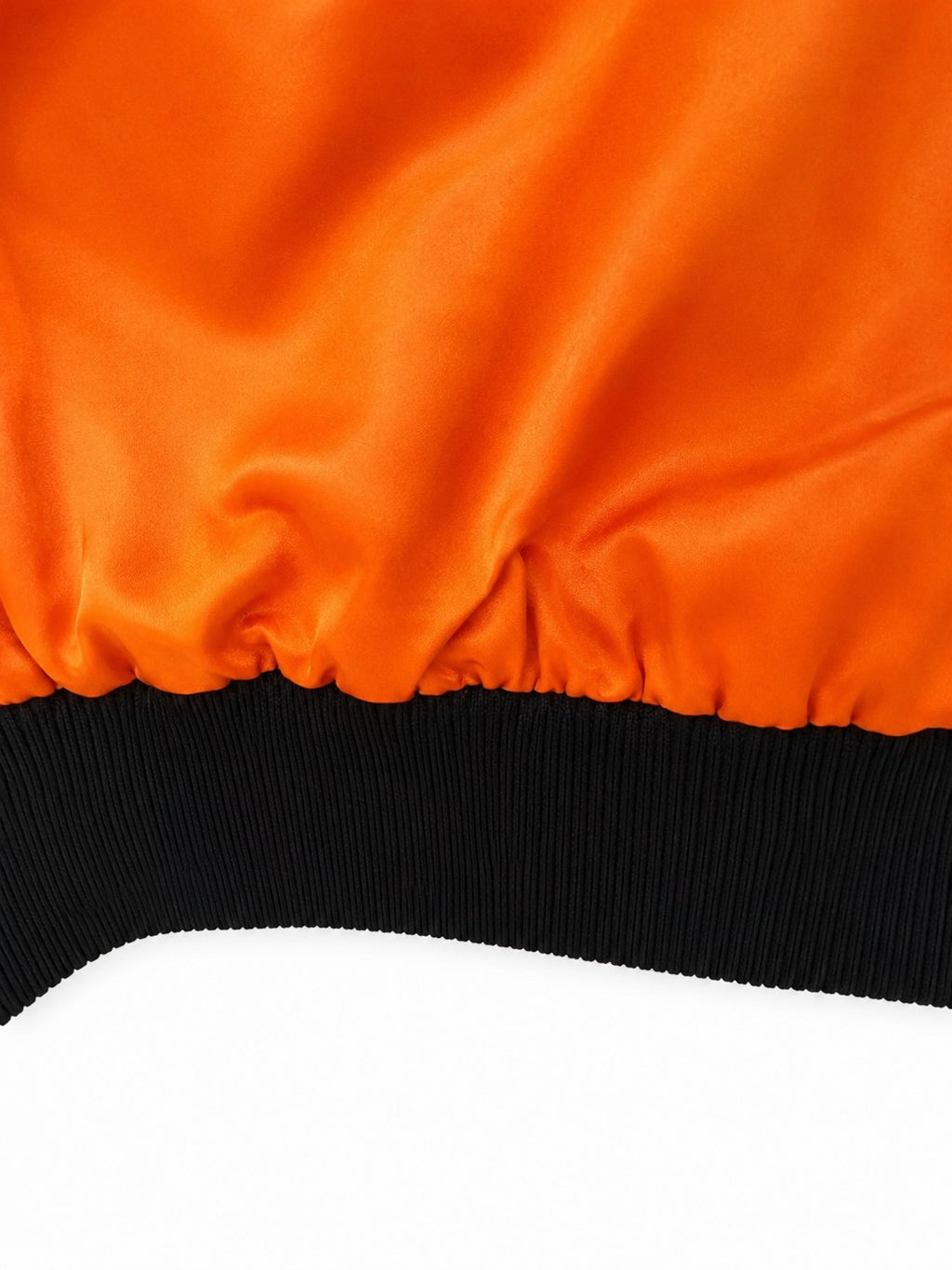 mnml Orange & Black Zip-Detail Satin Bomber Jacket Men's XXXL Oversized