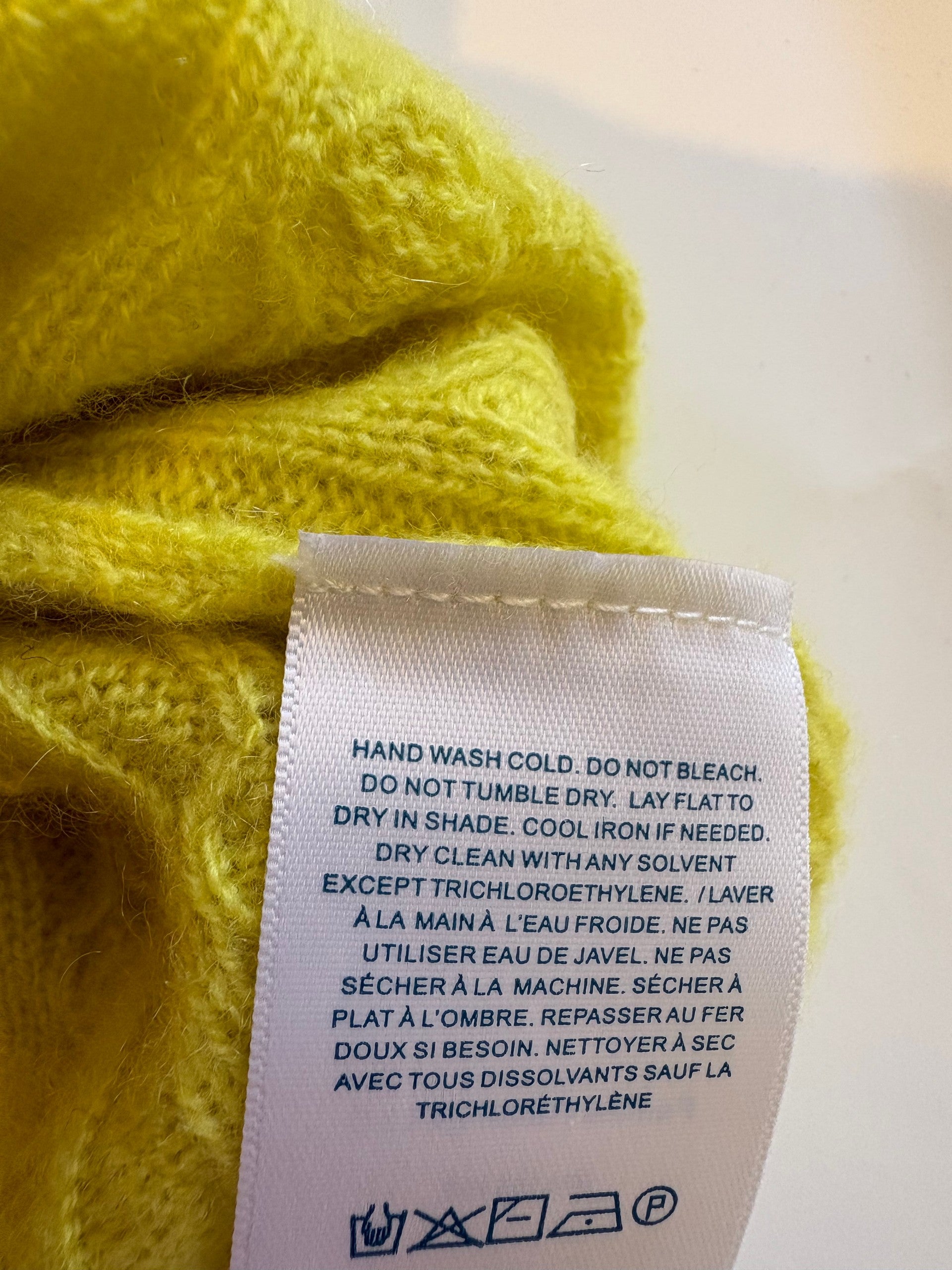 Guest in Residence 100% Cashmere Cable Knit Sweater Vest Yellow Crewneck Sleeveless