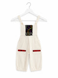 Handmade Kids Cotton Overall Jumpsuit Natural Cream w/ Mayan Woven Panel Romper
