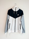 Nike Sportswear Windrunner Hooded Jacket White Navy Gray Full Zip Windbreaker