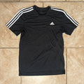 adidas 3-Stripes Essentials Tee Black White Short Sleeve Crewneck T-Shirt Size S